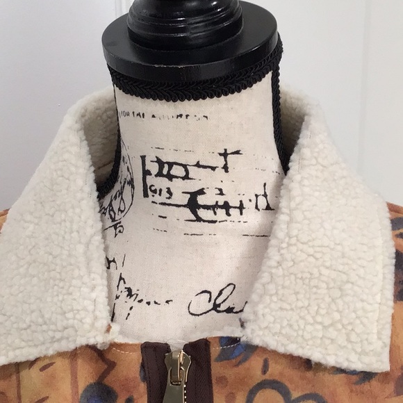 NWOT. K-I-K-I-T Printed Suede Knit Jacket - Picture 2 of 11